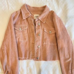 cropped pink corduroy jacket